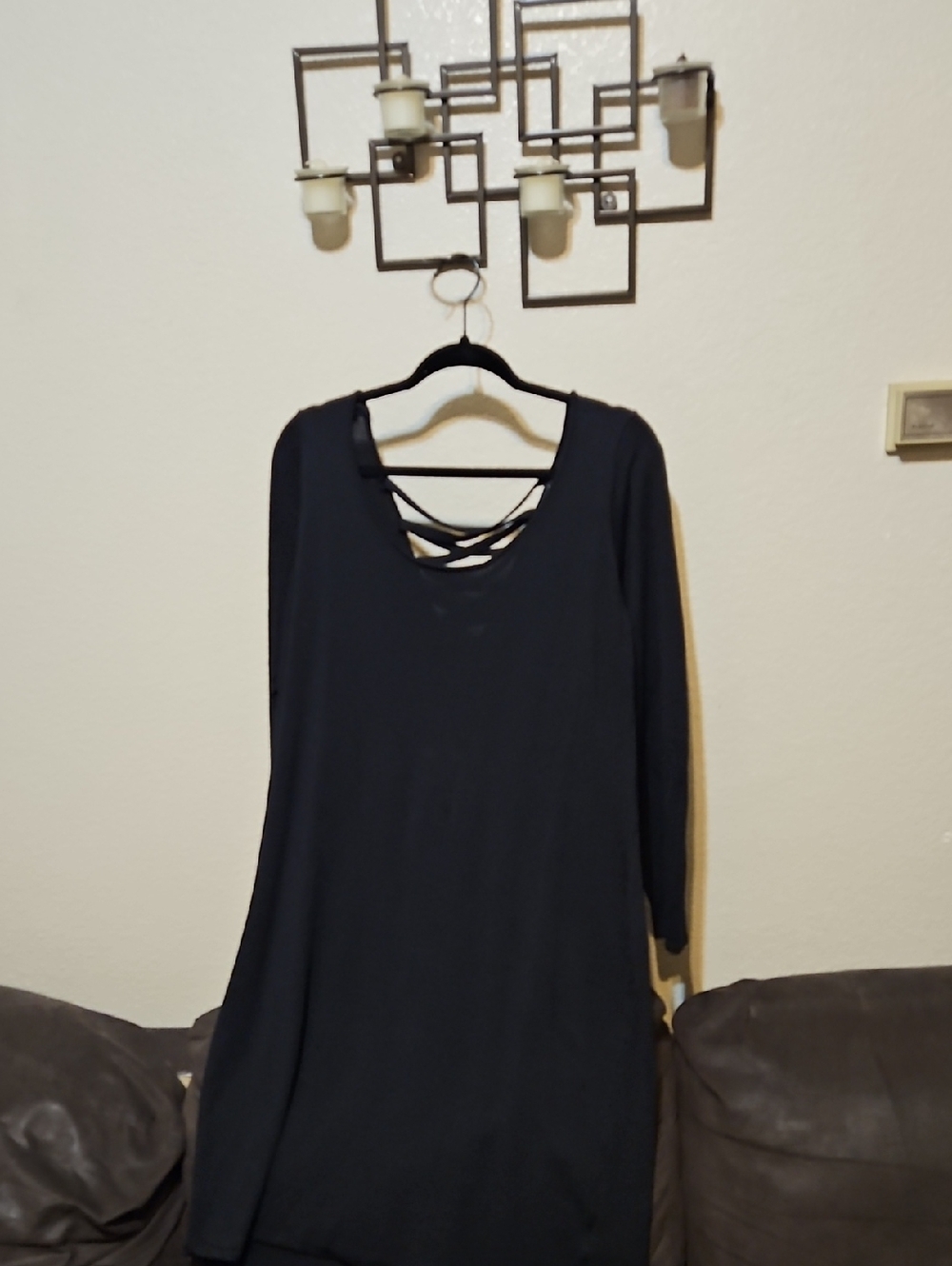 Crisscross Back Black Midi Dress - Elegant Everyday Style